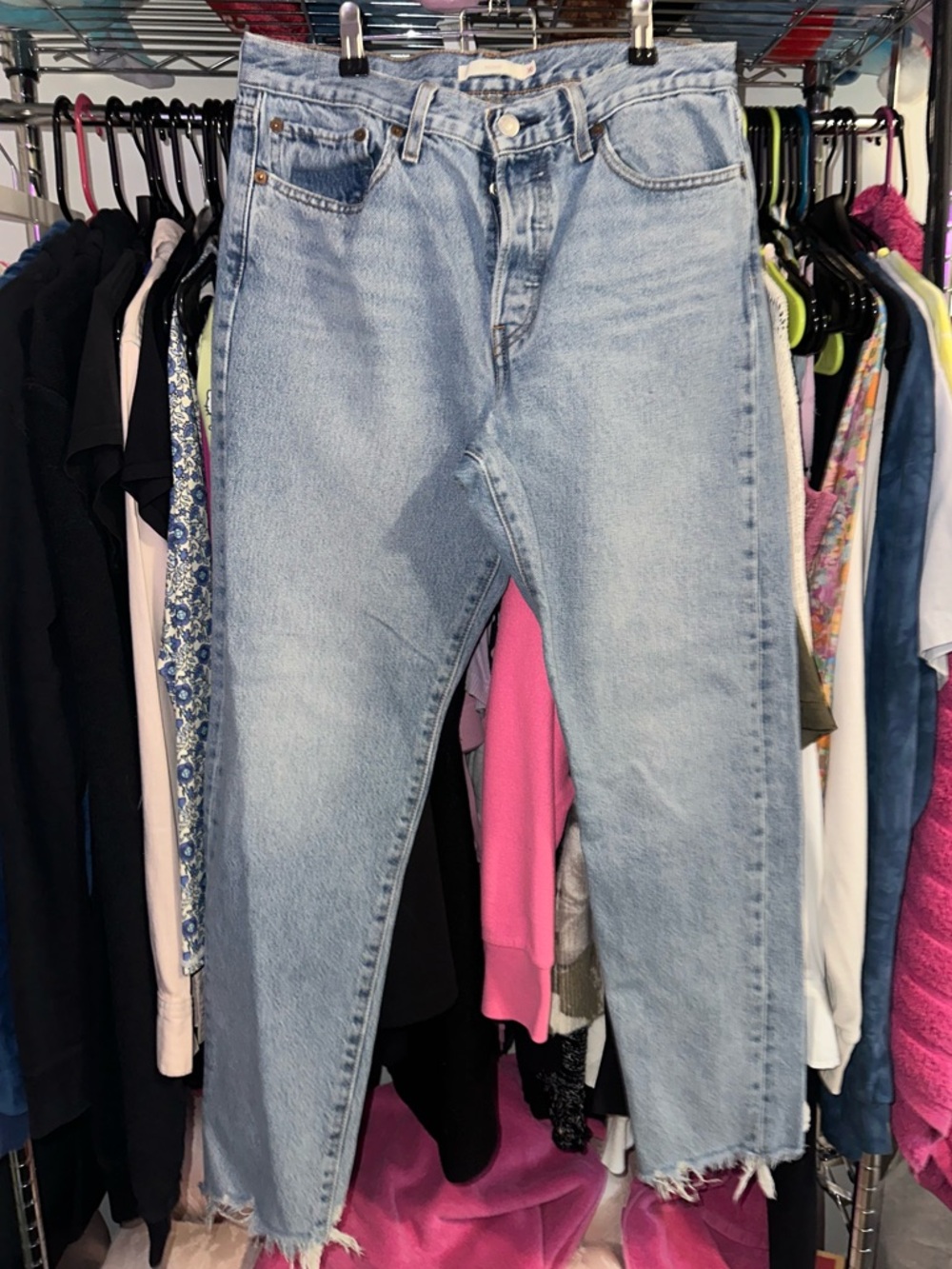 Levi's Light Blue High-Rise Cropped Jeans